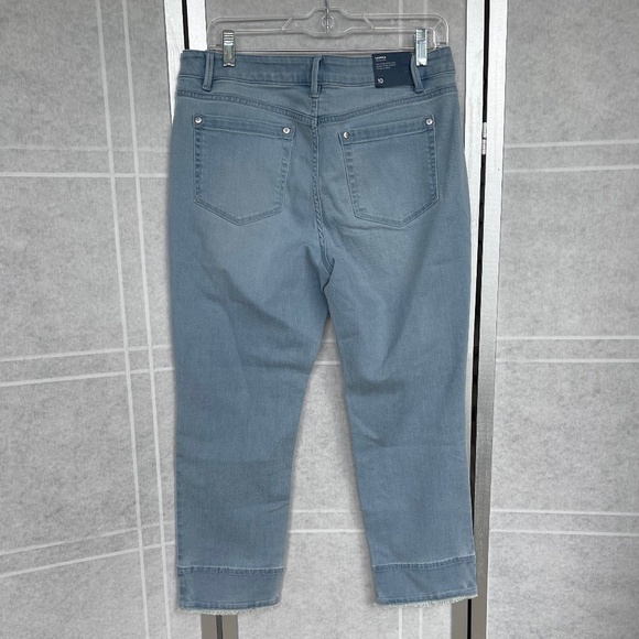 NWT J.Jill Denim Light Blue (Oxfordwash) Cropped Ankle Jeans sz 10 - Picture 3 of 10